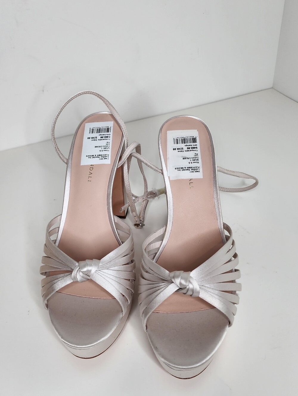 Loeffler Randall Rivka Womens Platform Block Heel Sandals In Cream Size 9.5 - Picture 2 of 8